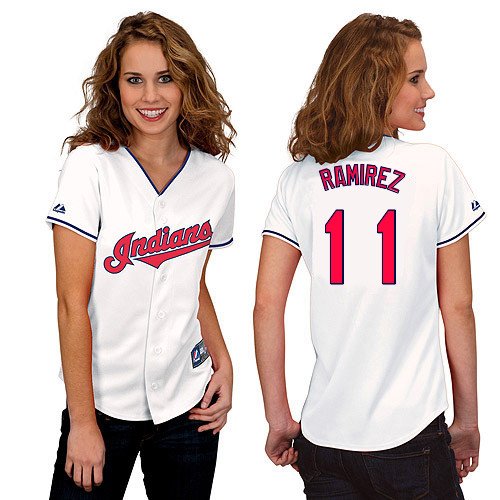 Jose Ramirez #11 mlb Jersey-Cleveland Indians Women's Authentic Home White Cool Base Baseball Jersey